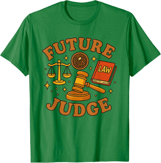 Future Judge Law Student Young Lawyer Justice Kids Career T-Shirt - T-Shirt | Irish Green