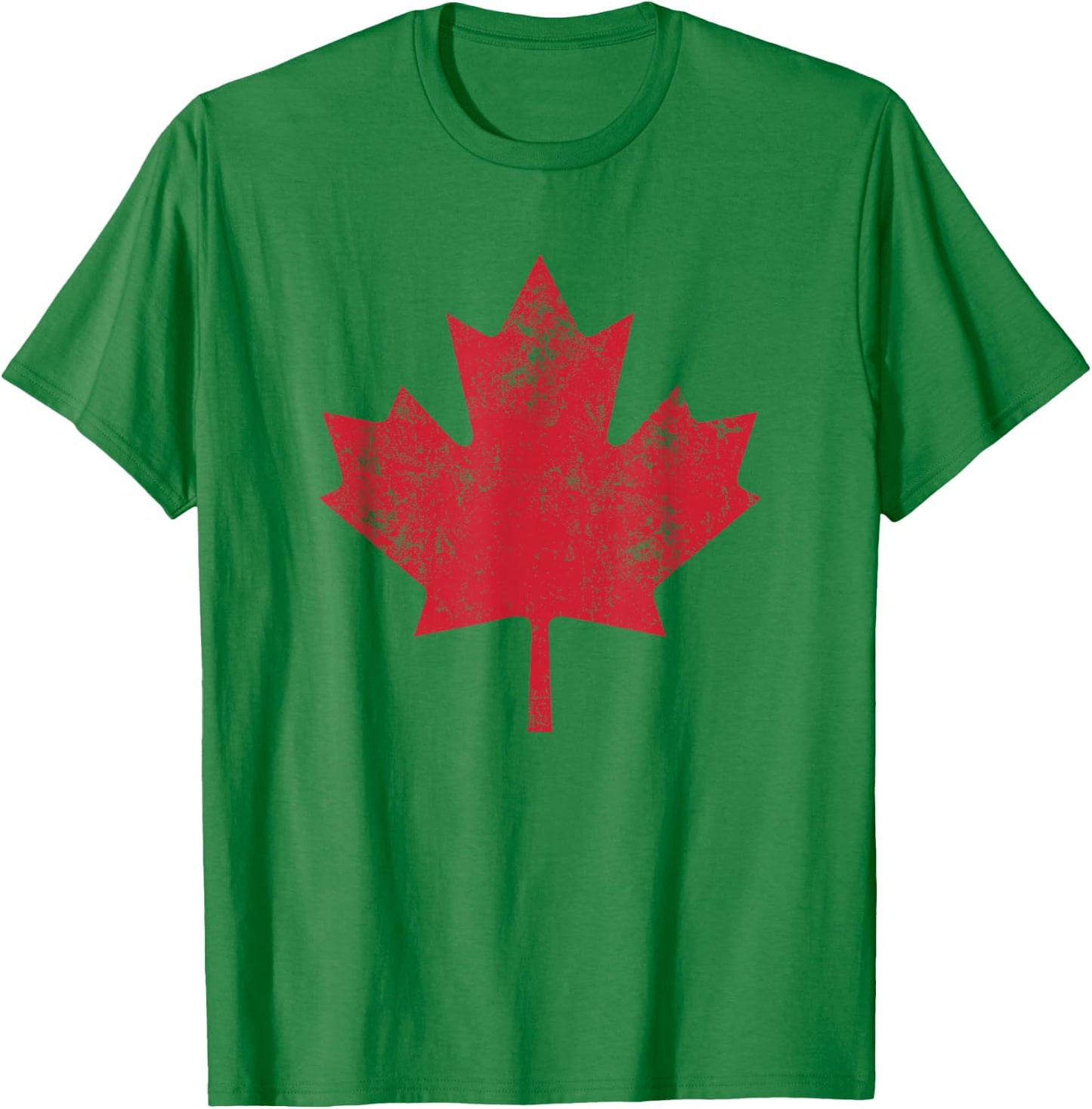 Canada Shirt Women Men Distressed Red Maple Leaf Canada Day T-Shirt - T-Shirt | Irish Green