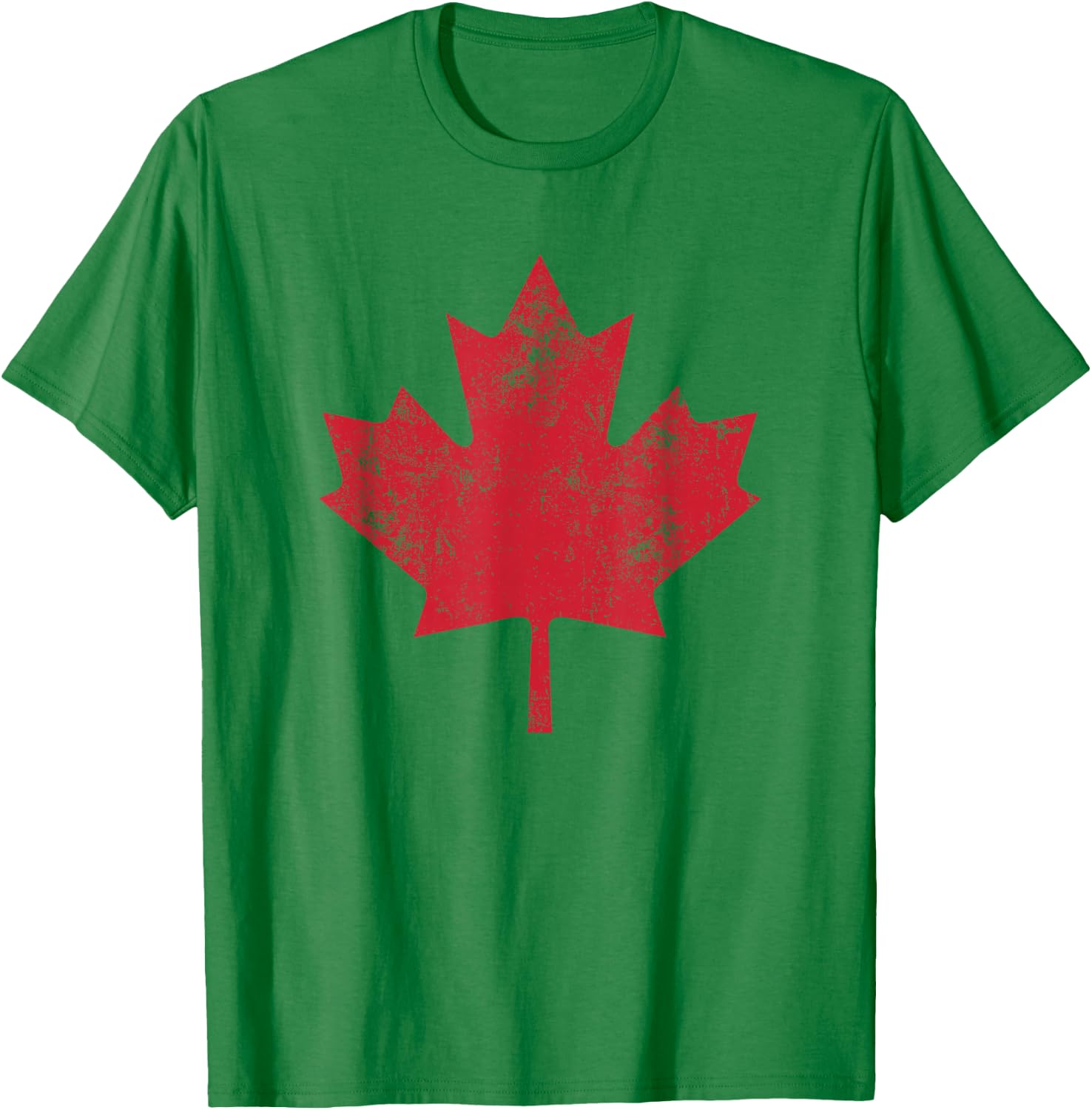 Canada Shirt Women Men Distressed Red Maple Leaf Canada Day T-Shirt - T-Shirt | Irish Green