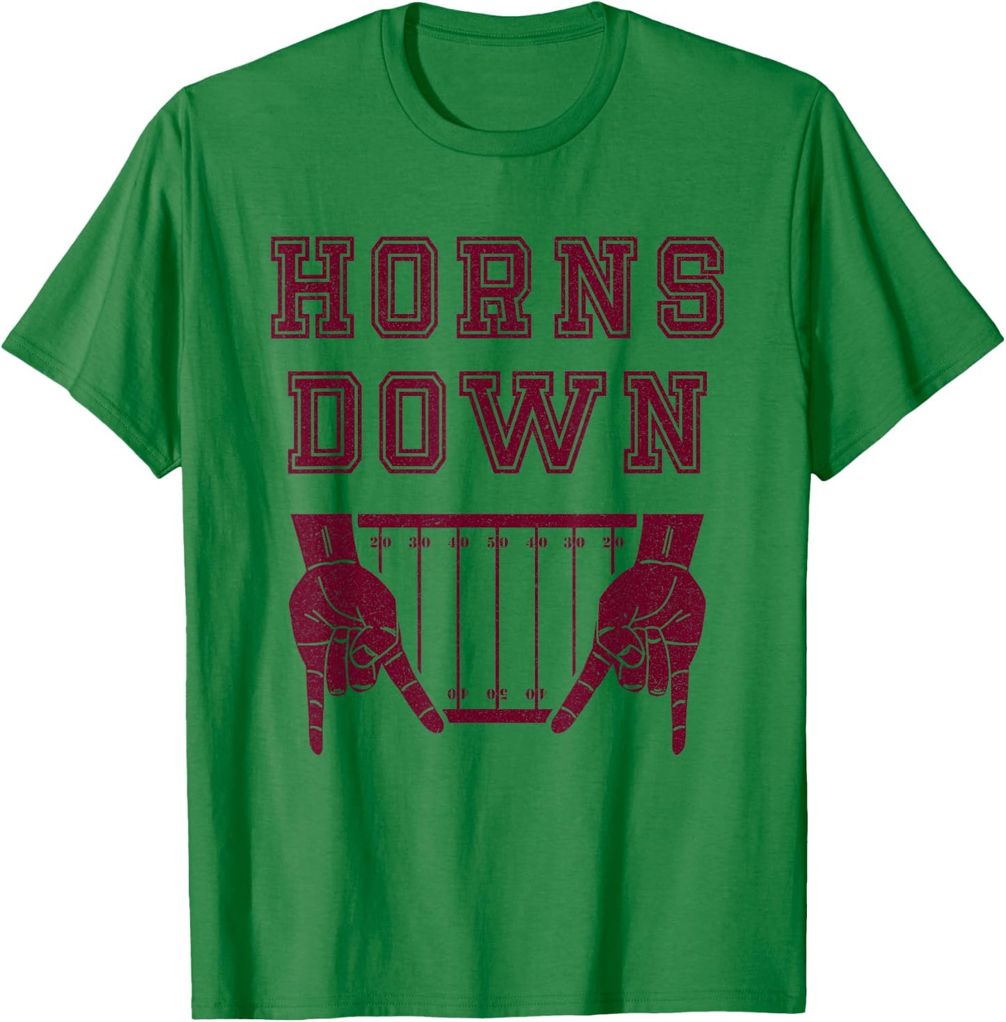 Horns Down Sign On Field T-Shirt - T-Shirt | Irish Green