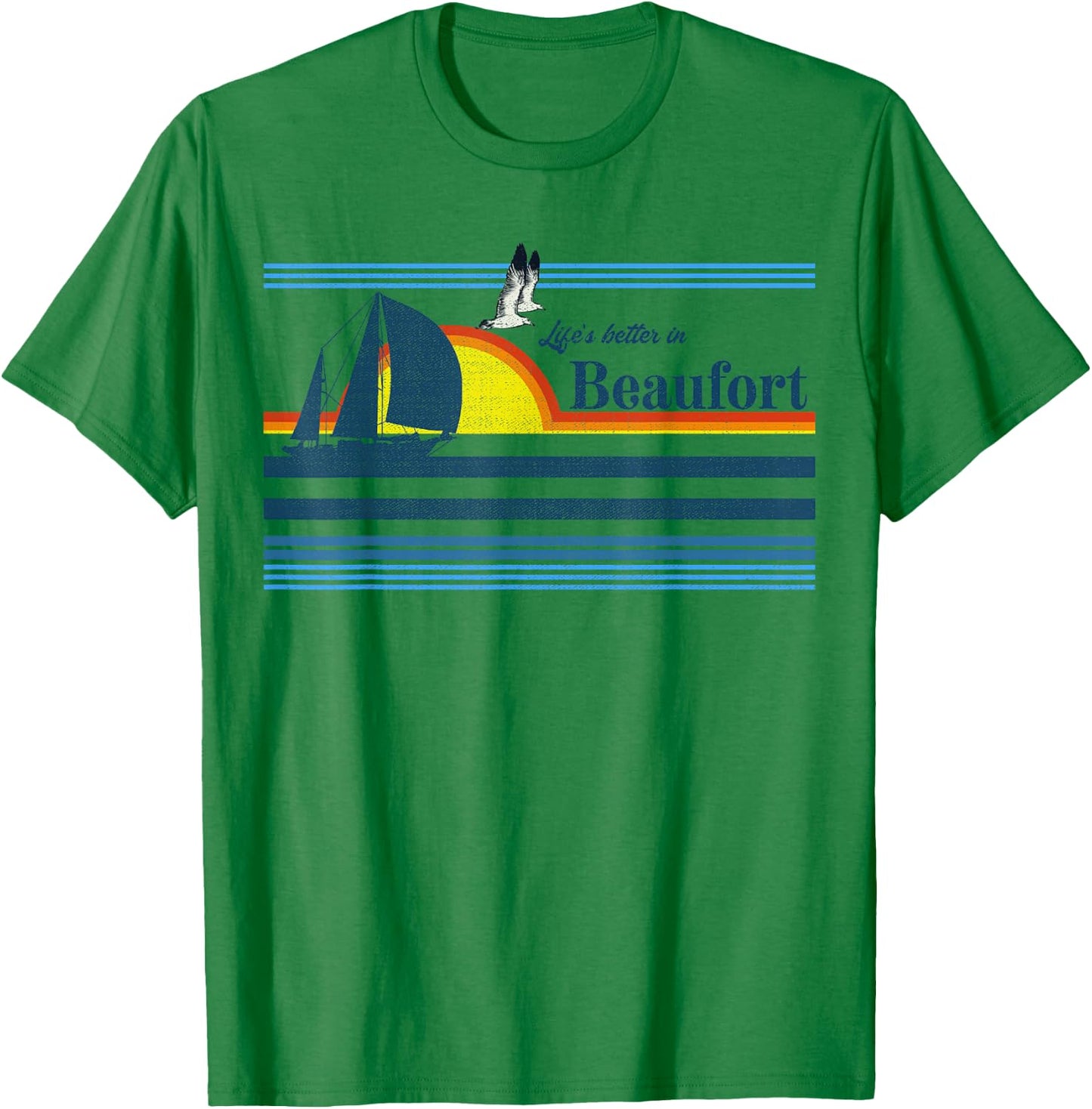 Beaufort North South Carolina NC SC Gift Beach Retro Vintage T-Shirt - T-Shirt | Irish Green
