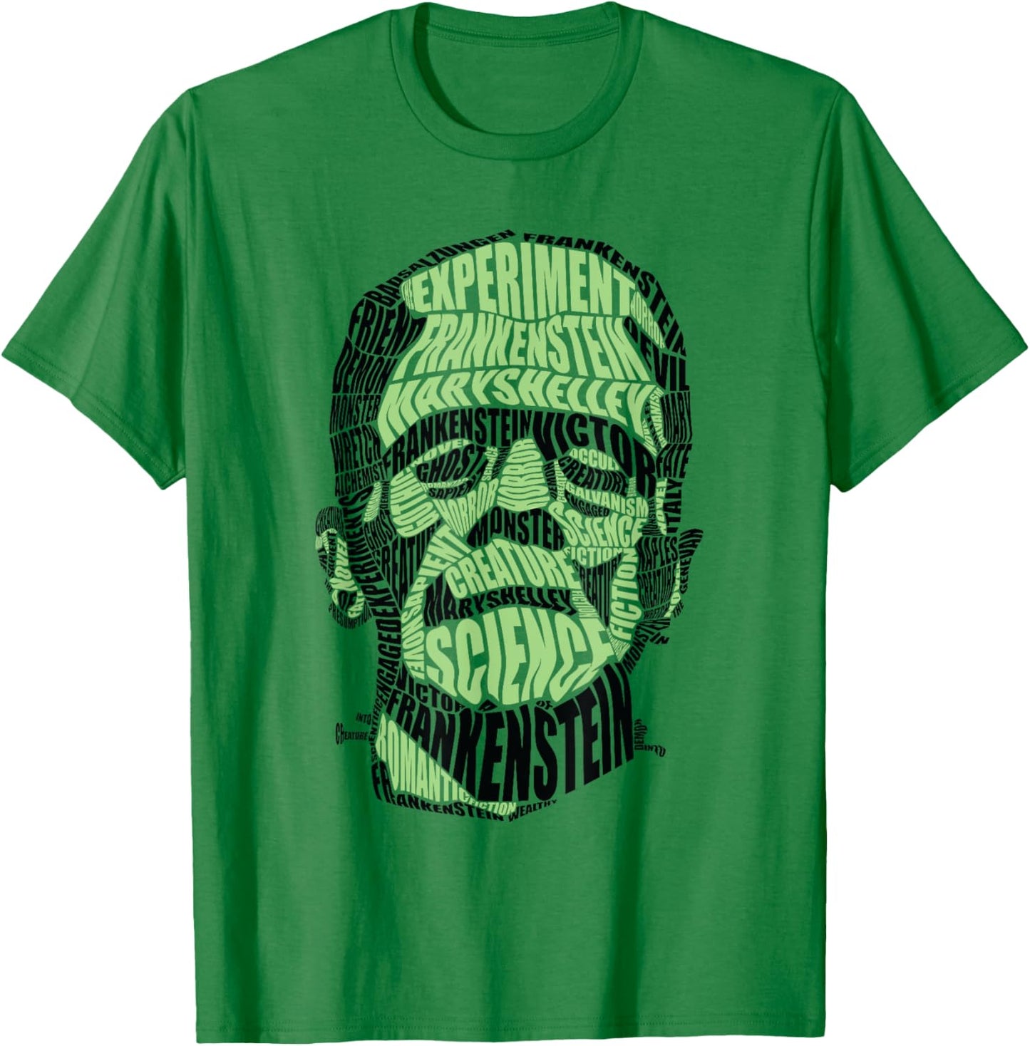 Calligram Frankenstein Lover Halloween Costume Gift T-Shirt - T-Shirt | Irish Green