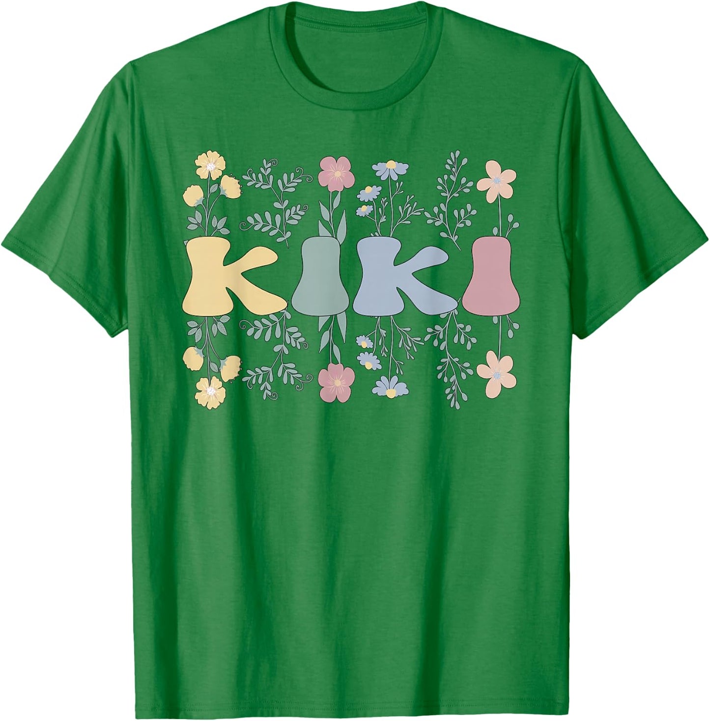 Groovy Kiki Grandmother Flowers Kiki Grandma T-Shirt - T-Shirt | Irish Green