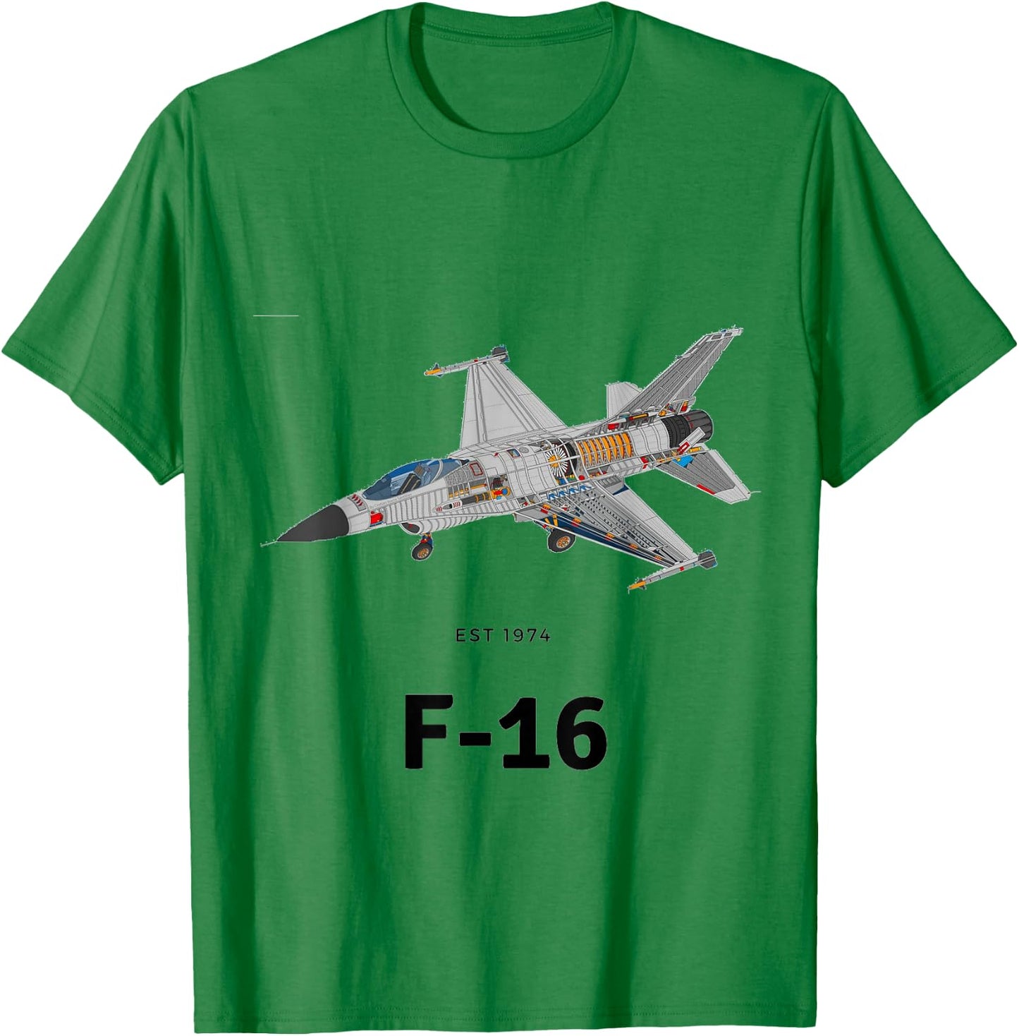F-16 Fighter Pilot Jet Plane War Plane T Shirt T-Shirt - T-Shirt | Irish Green