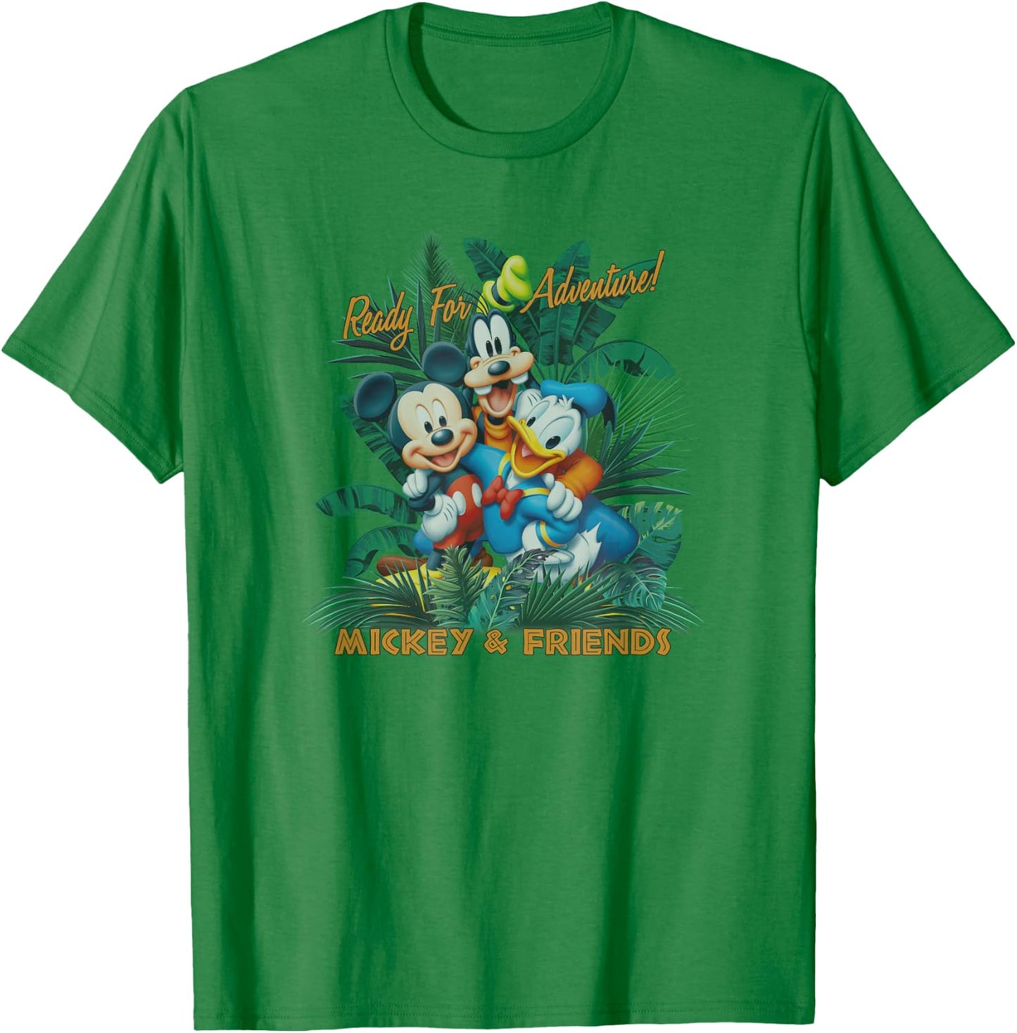 Disney Mickey Classic Adventure Group Tropical T-Shirt - T-Shirt | Irish Green