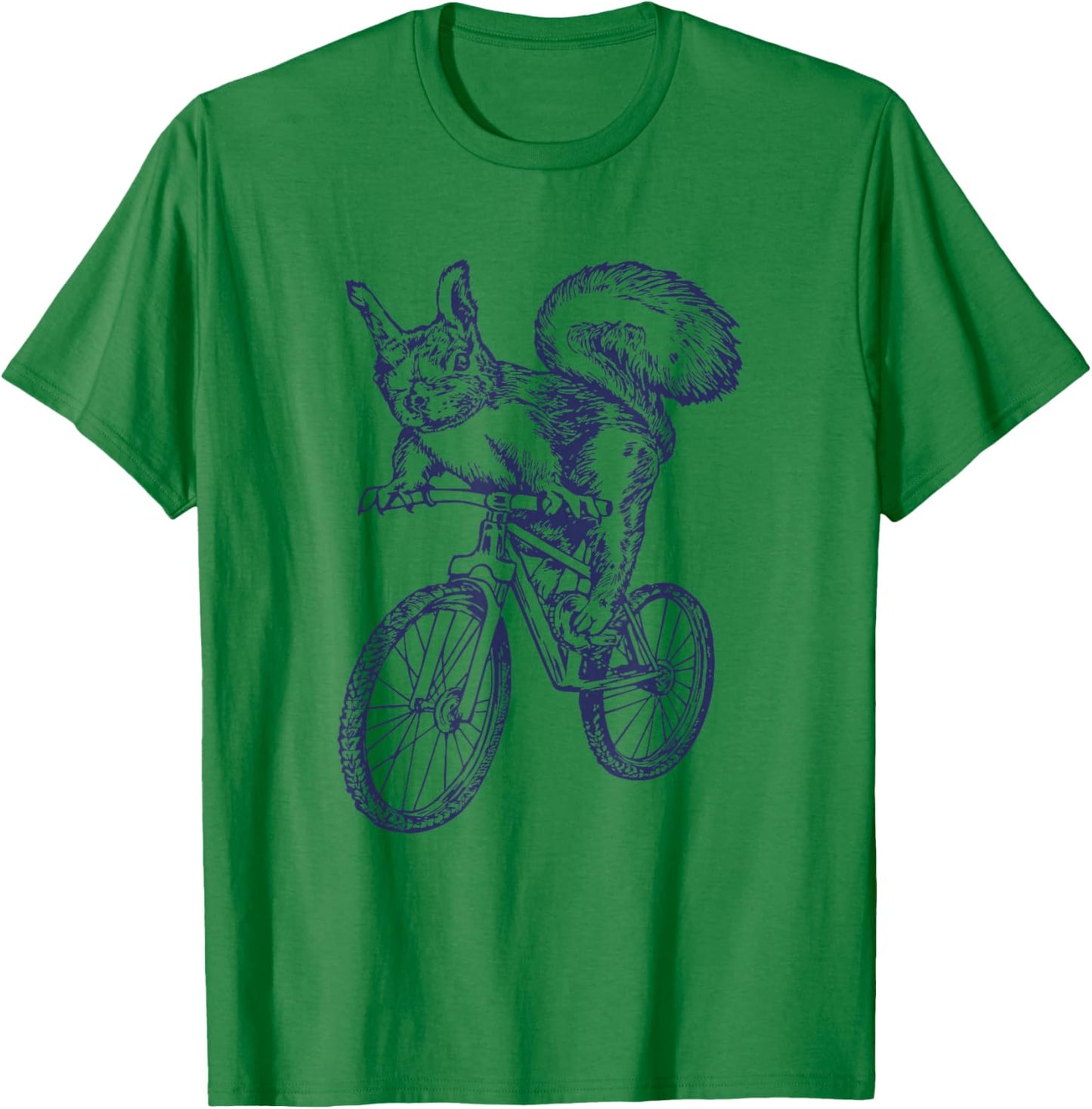 Squirrel Riding Bike Funny Animal Biker Cycling Bicycle T-Shirt - T-Shirt | Irish Green