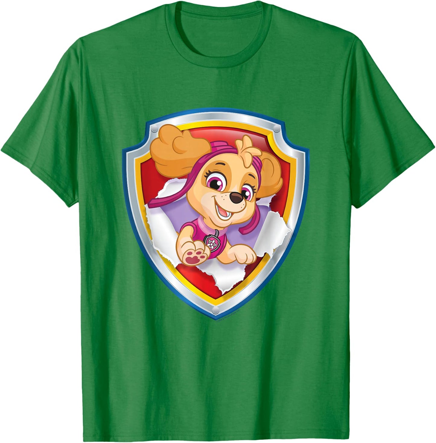 Paw Patrol Skye Torn Badge T-Shirt - T-Shirt | Irish Green