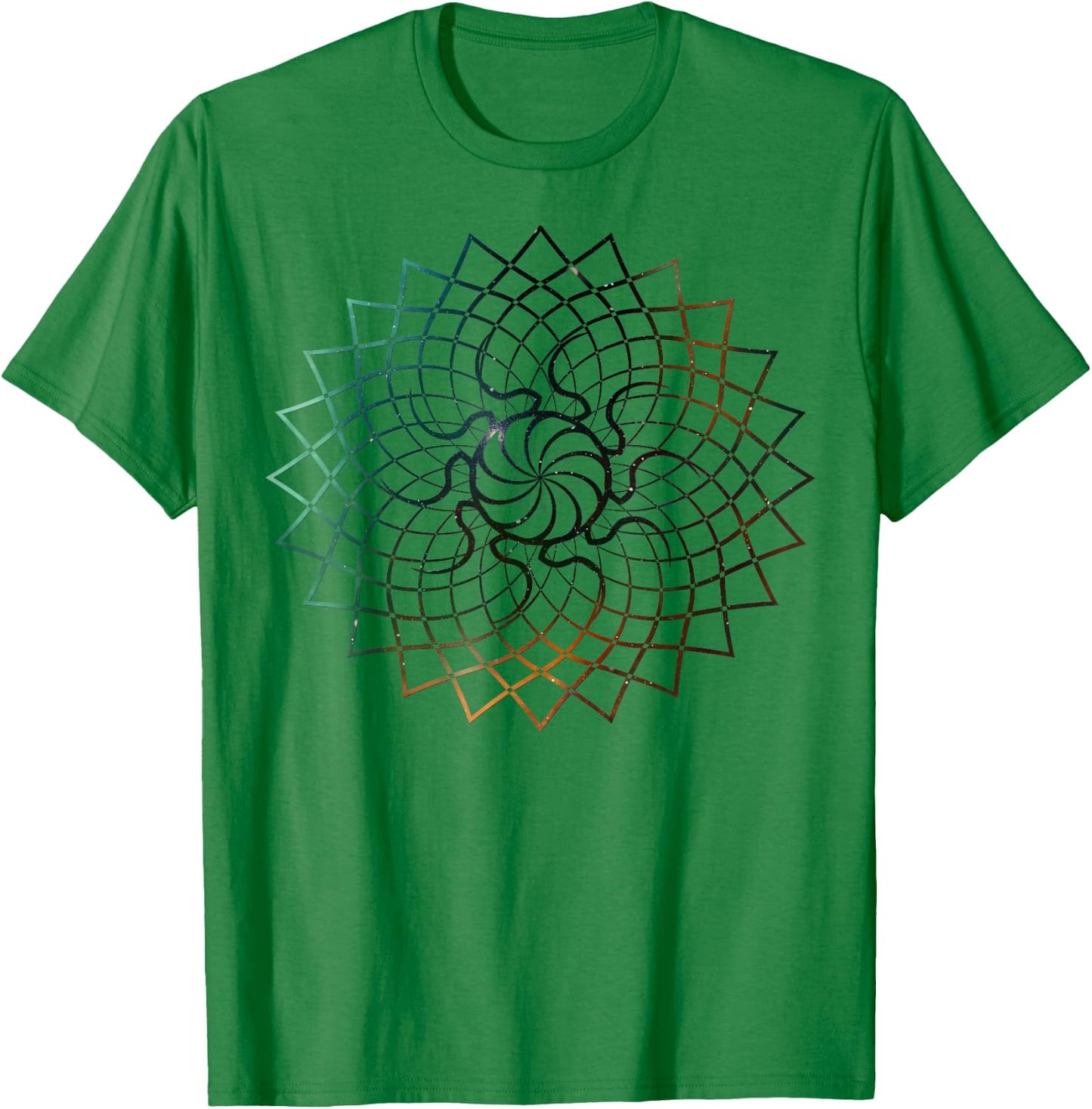 Mandala Geometry Sacred Fractal Art Yoga Good Vibe T-Shirt - T-Shirt | Irish Green