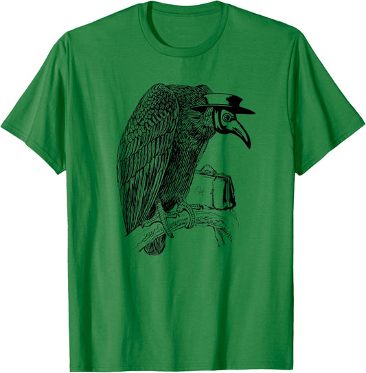 Vulture Plague Doctor Medieval Macabre T-Shirt - T-Shirt | Irish Green
