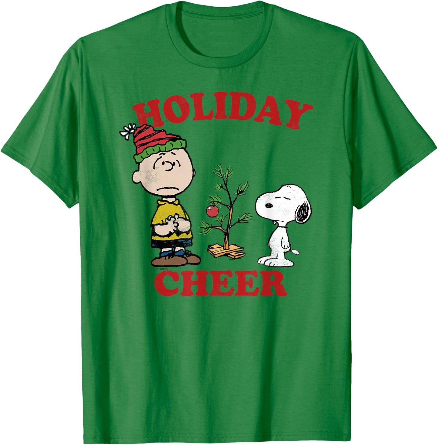 Peanuts Snoopy and Charlie Holiday Cheer T-Shirt - T-Shirt | Irish Green
