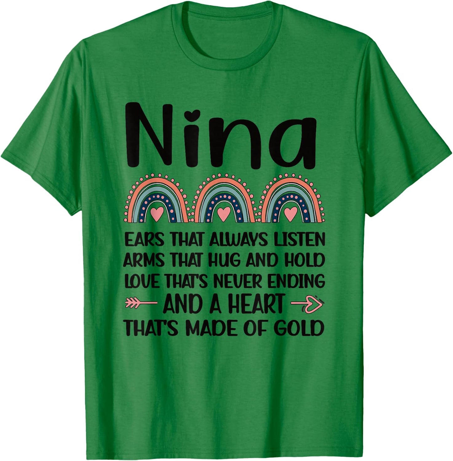 Nina Grandmother Appreciation Nina Grandma Rainbow T-Shirt - T-Shirt | Irish Green