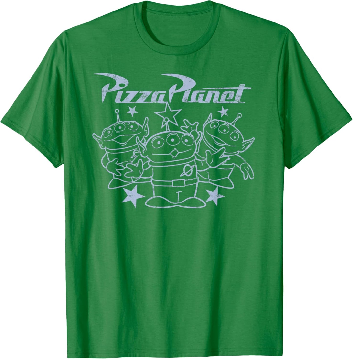 Disney Pixar Toy Story Aliens Pizza Planet Line Art T-Shirt - T-Shirt | Irish Green