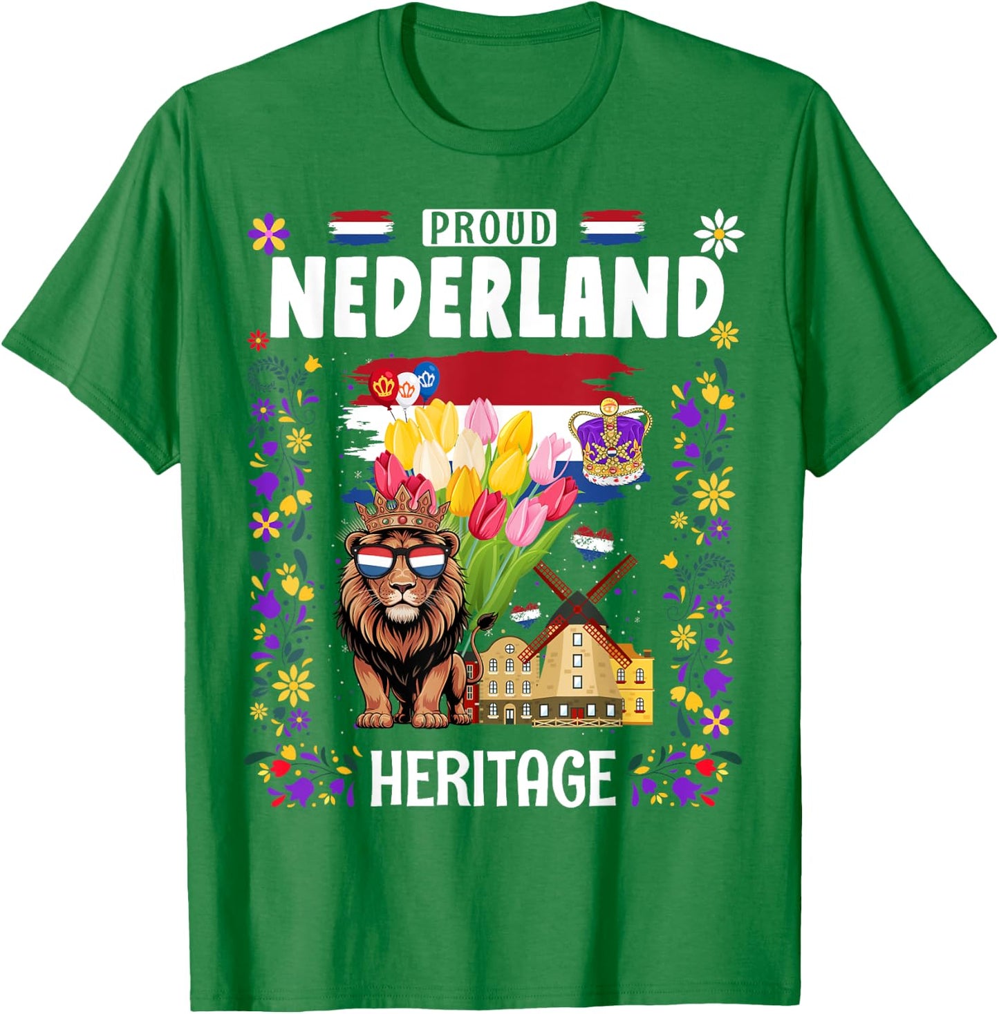 Nederland Flag Outfit Idea For Kids & Koningsdag King’s Day T-Shirt - T-Shirt | Irish Green