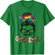 Proud Grandma LGBT Pride Rainbow Messy Bun Hair Mothers Day T-Shirt - T-Shirt | Irish Green