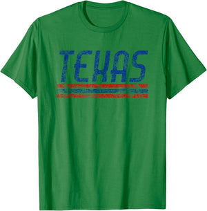 Texas Retro Vintage Weathered Stripe Throwback T-Shirt - T-Shirt | Irish Green