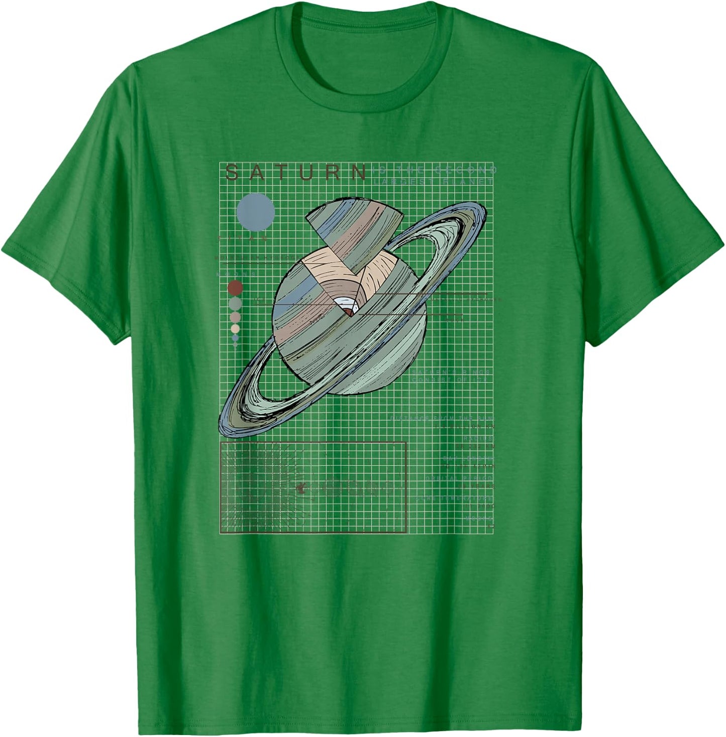 Saturn Facts Second Largest Planet T-Shirt - T-Shirt | Irish Green