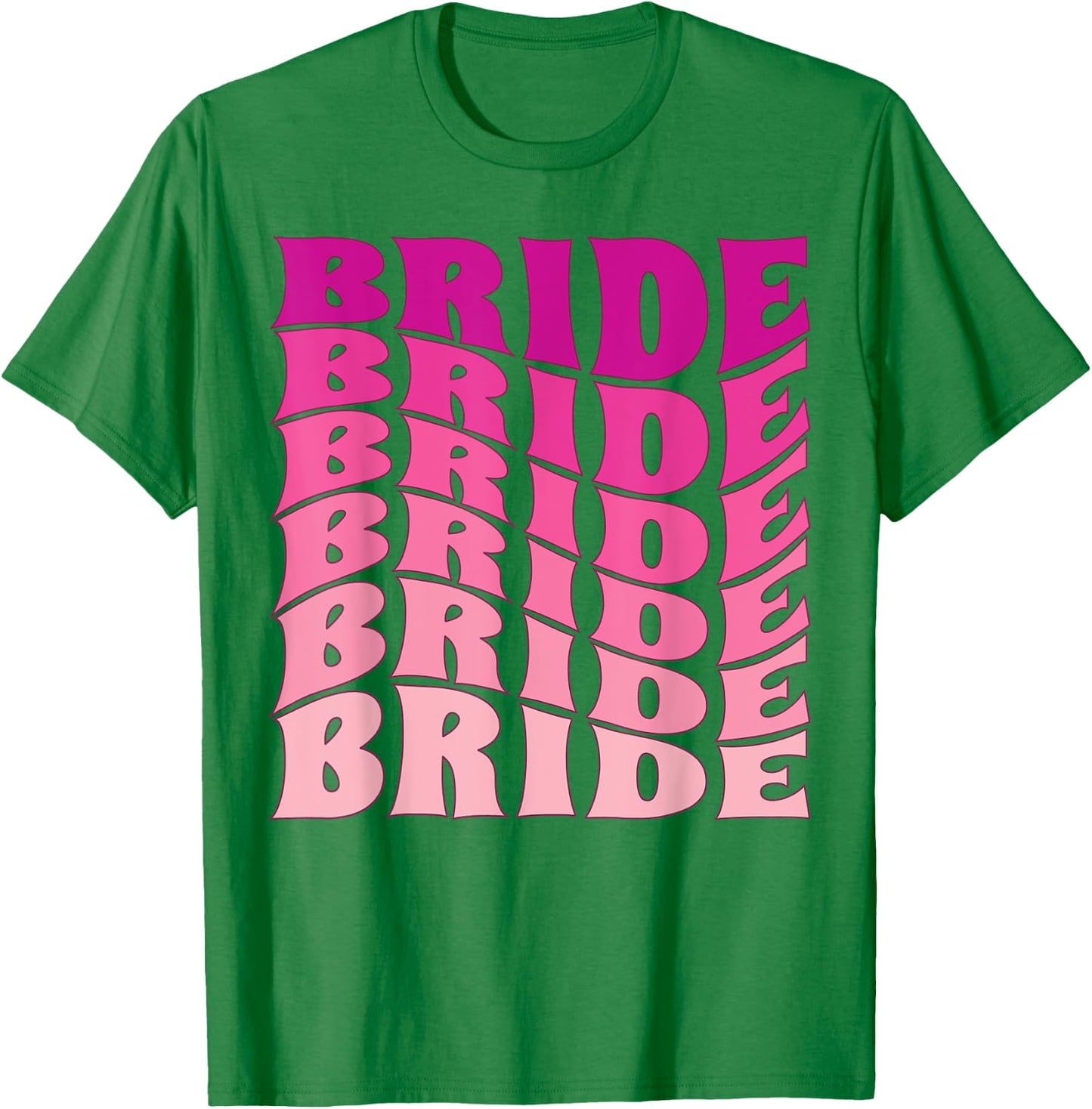 Bride Bachelorette Party Wedding Bridal, Retro Groovy Bride T-Shirt - T-Shirt | Irish Green