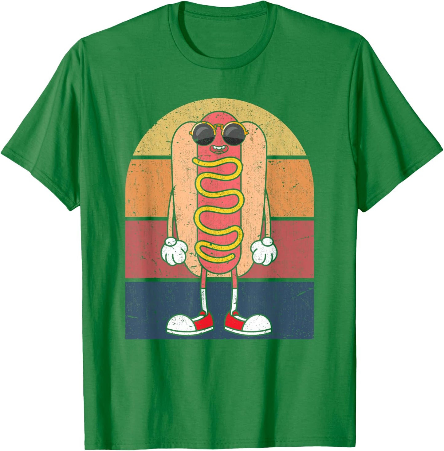 Cool Hot Dog Fast Food Sunglasses Weiner Foodie Retro Hotdog T-Shirt - T-Shirt | Irish Green
