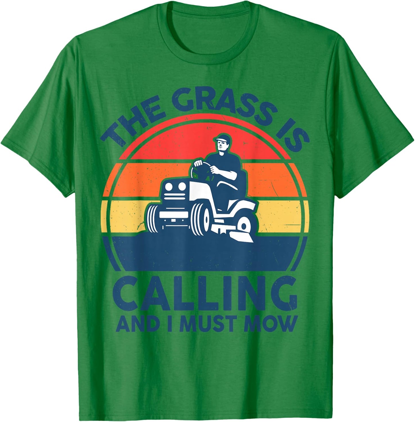 Lawn Mowing T Shirt Men Grass Calling Funny Mower Garden Dad T-Shirt - T-Shirt | Irish Green