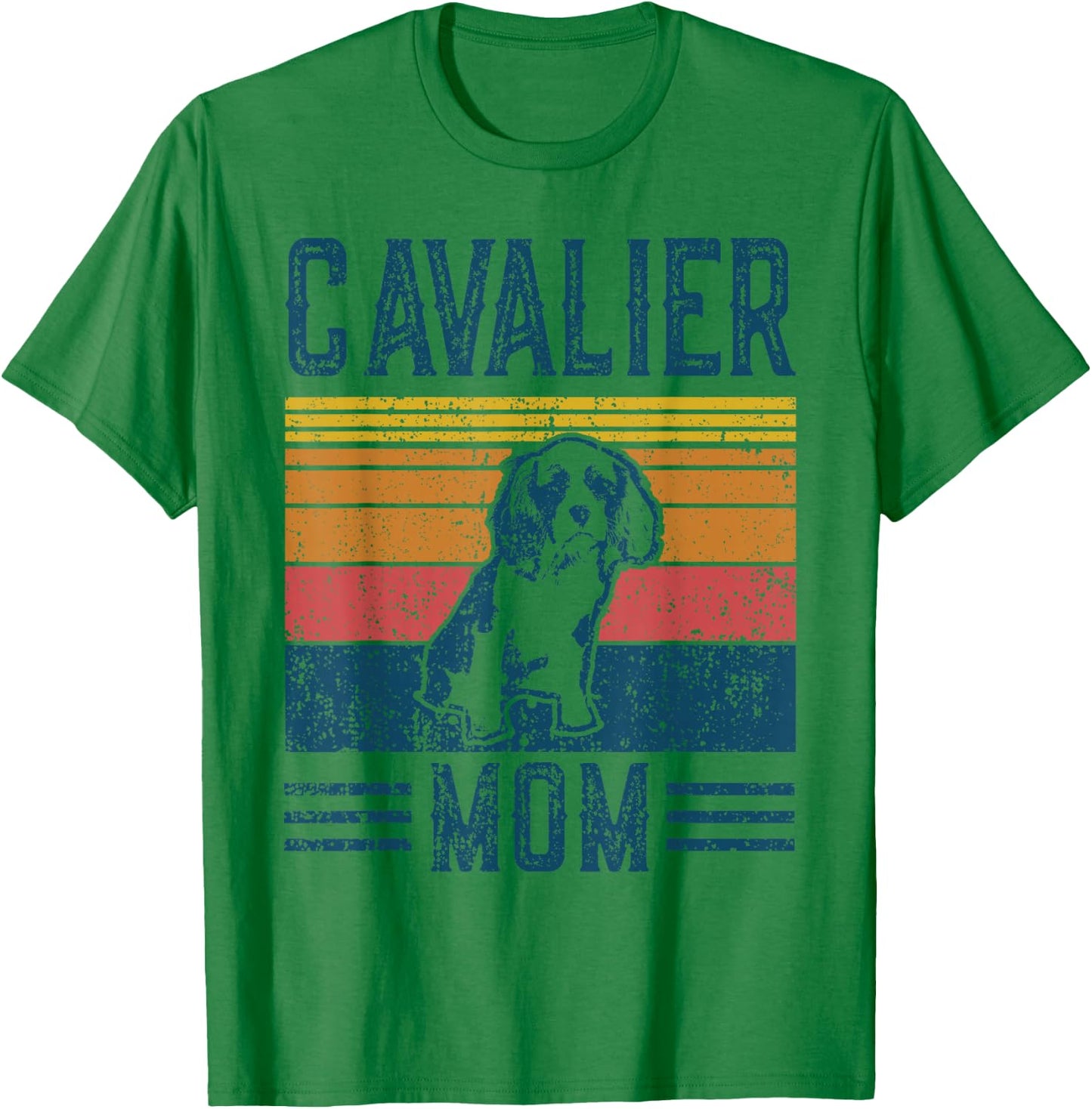Dog Cavalier Mom - Vintage Cavalier Mom Small T-Shirt - T-Shirt | Irish Green