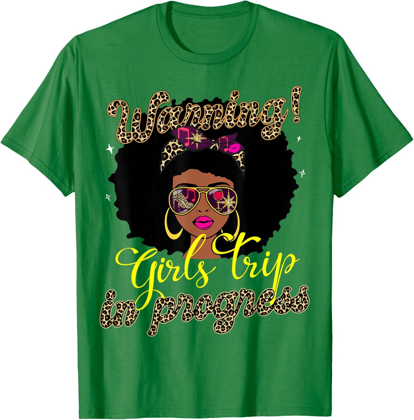 Girls Weekend Vacation Squad Warning Girls Trip In Progress T-Shirt - T-Shirt | Irish Green