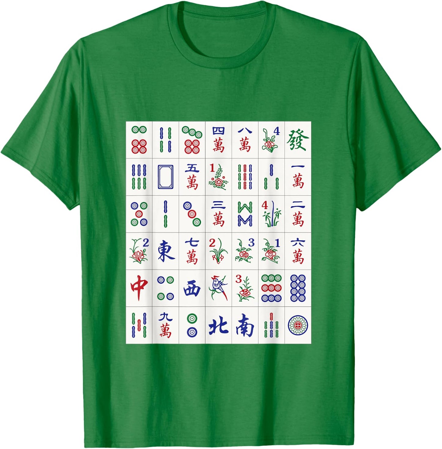 Random Assorted Mahjong Game Tiles in a Flat Wall Pile T-Shirt - T-Shirt | Irish Green