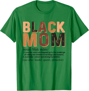 Black Mom Definition Afro African American Mom Mother's Day T-Shirt - T-Shirt | Irish Green
