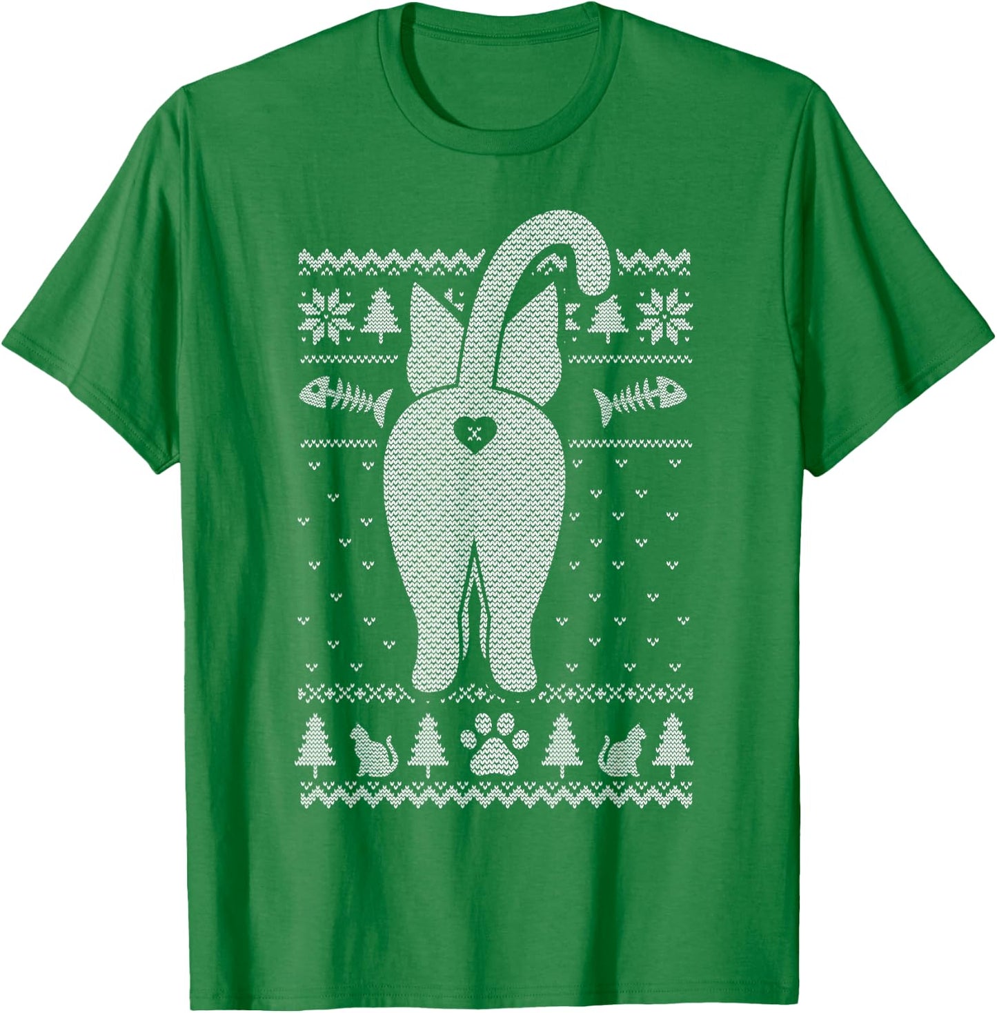 Family Matching Christmas Pajama Funny Cat Ugly Christmas Men Women T-Shirt - T-Shirt | Irish Green