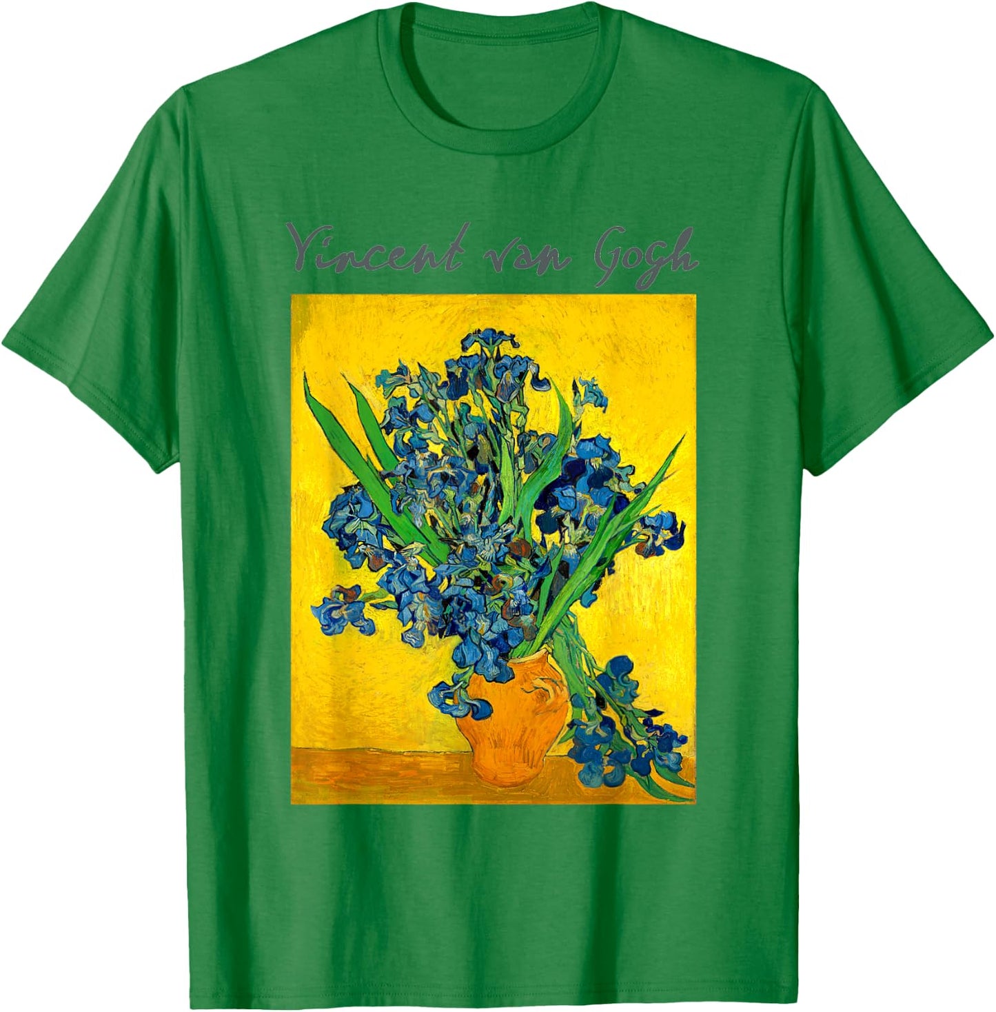 Famous Art Irises Painting Artist Van Gogh T-Shirt - T-Shirt | Irish Green
