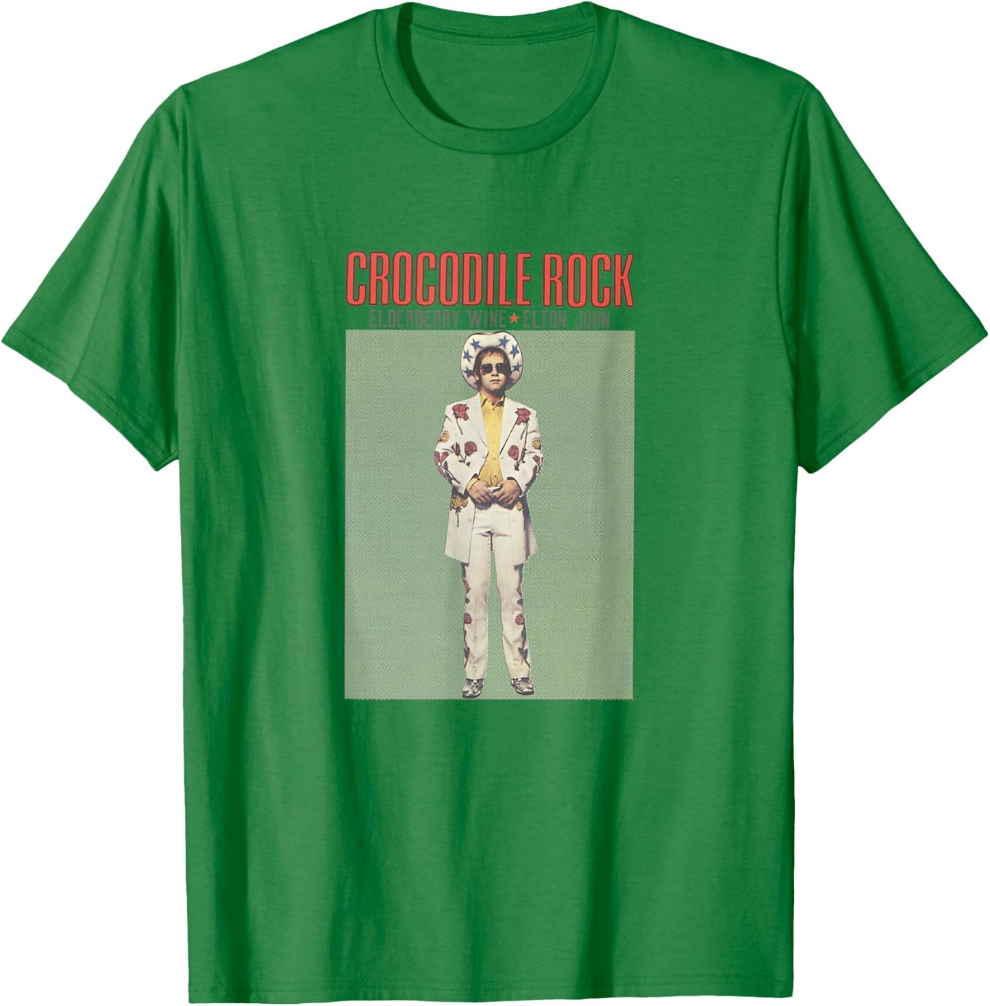Elton John Official Crocodile Rock T-Shirt - T-Shirt | Irish Green