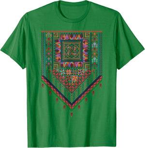 Palestine Trational Women Girls Palestinian Woman Thobe Thob T-Shirt - T-Shirt | Irish Green