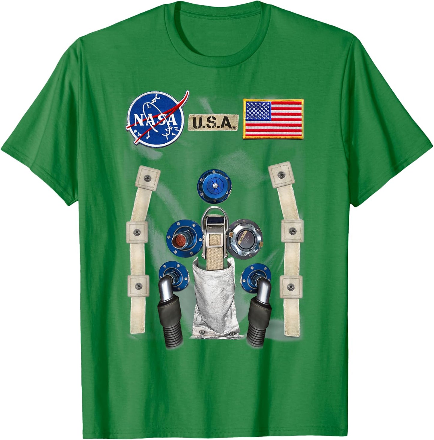 NASA U.S.A. Astronaut Suit Costume T-Shirt - T-Shirt | Irish Green