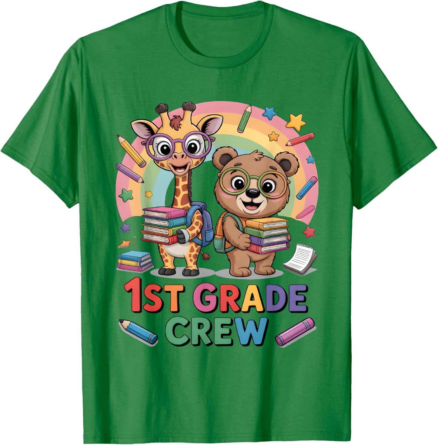 1st Grade Crew Shirt Boys Girls First Day Of School Teacher T-Shirt - T-Shirt | Irish Green