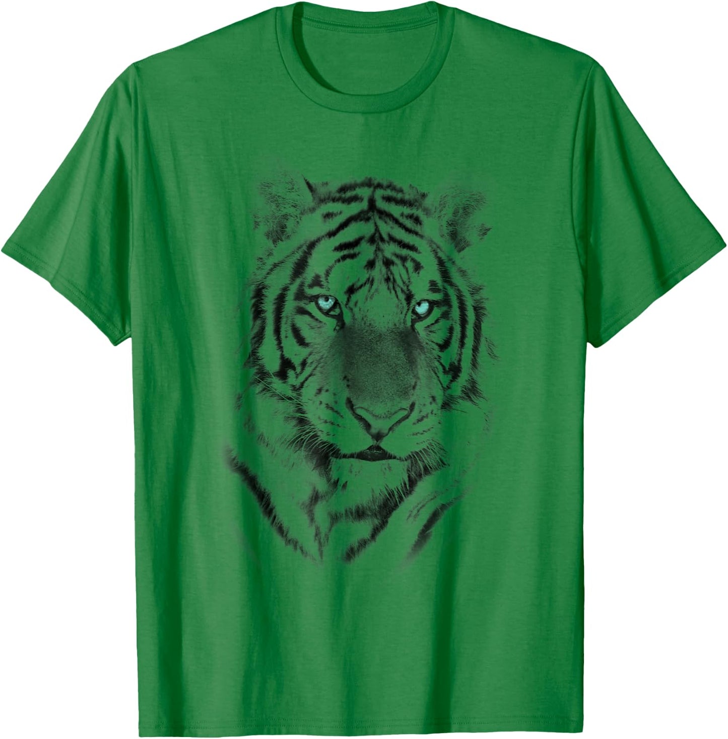Tiger Face Black Print for Animal lover T-Shirt - T-Shirt | Irish Green