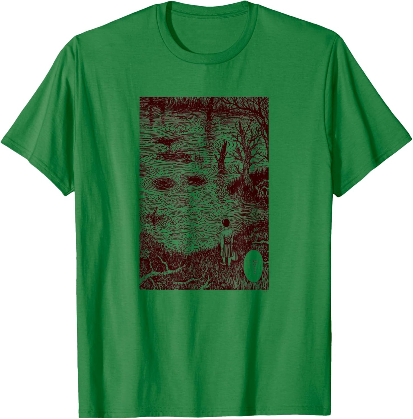 Junji Ito Girl by Pond T-Shirt - T-Shirt | Irish Green