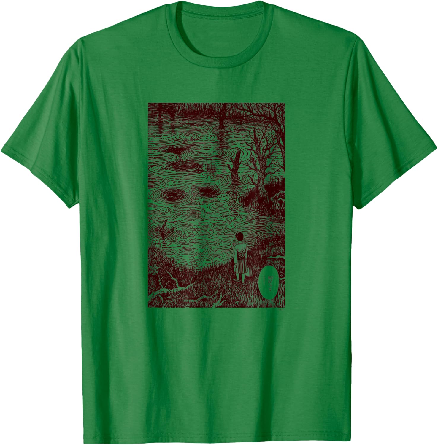 Junji Ito Girl by Pond T-Shirt - T-Shirt | Irish Green