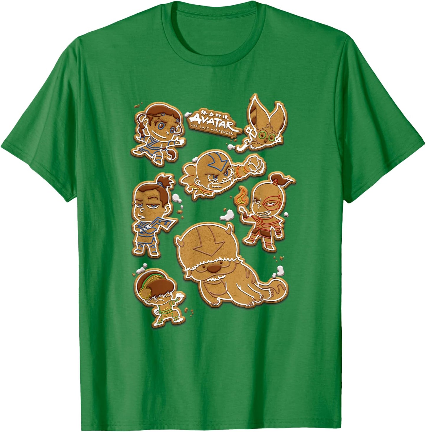 Avatar: The Last Airbender Christmas Gingerbread Cookies T-Shirt - T-Shirt | Irish Green