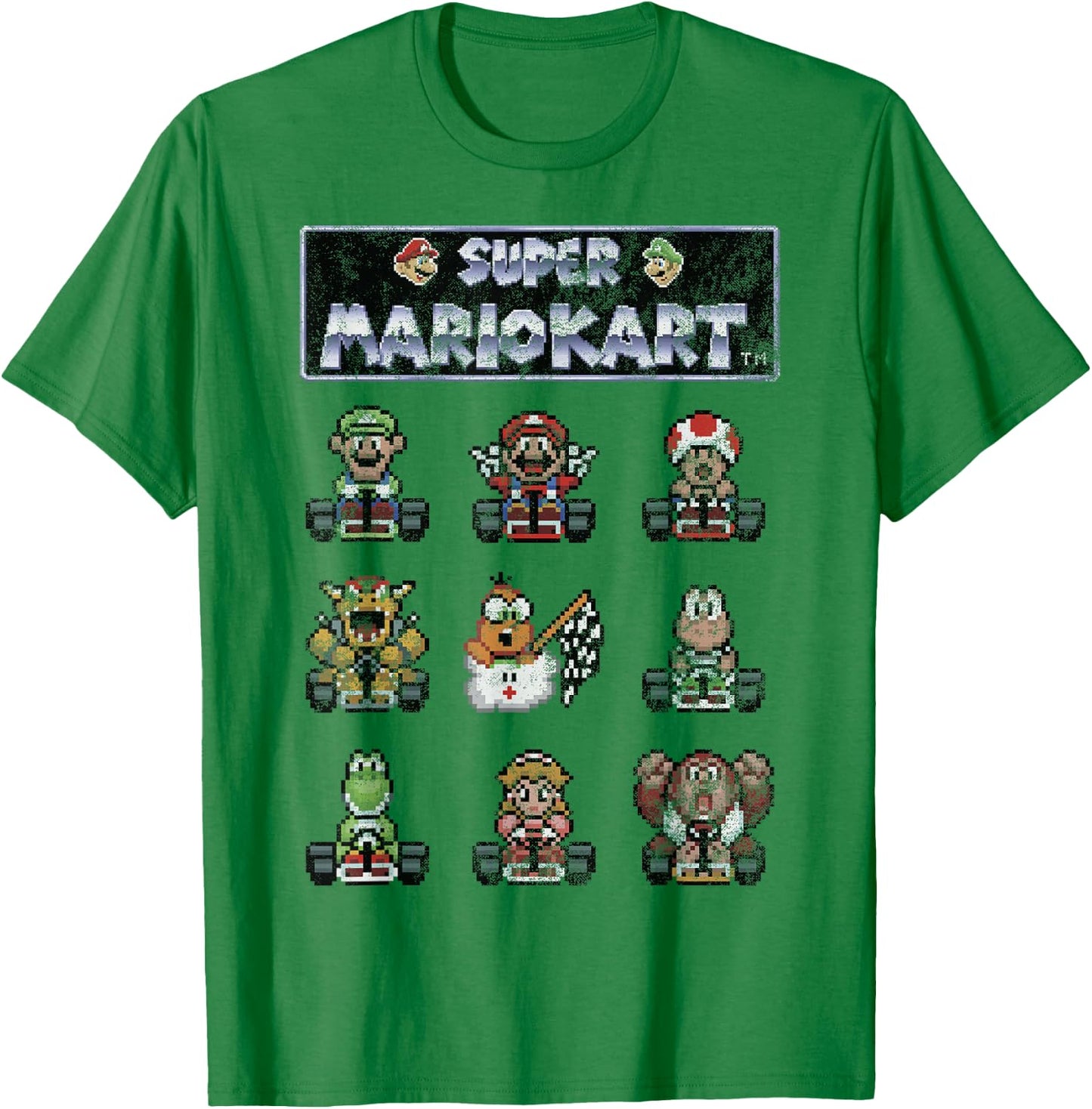 Mario Kart Retro Nintendo 64 Racers Graphic T-Shirt - T-Shirt | Irish Green