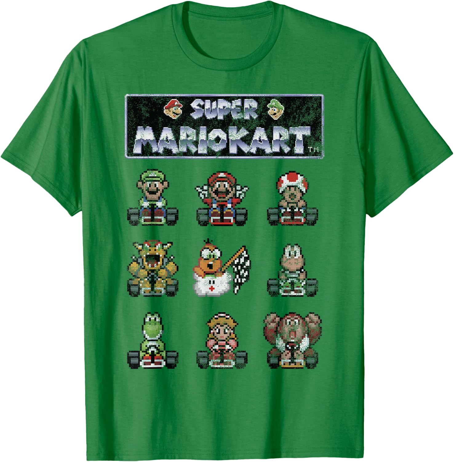 Mario Kart Retro Nintendo 64 Racers Graphic T-Shirt - T-Shirt | Irish Green