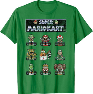 Mario Kart Retro Nintendo 64 Racers Graphic T-Shirt - T-Shirt | Irish Green