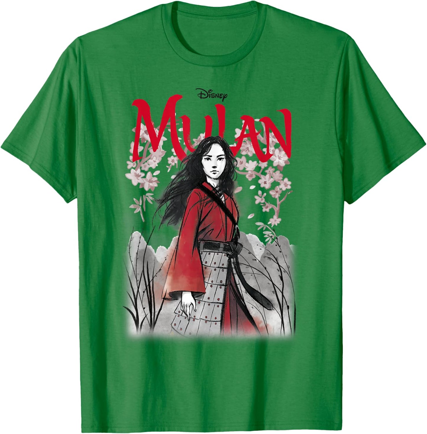 Disney Mulan Live Action Mulan Floral Watercolor Logo T-Shirt - T-Shirt | Irish Green