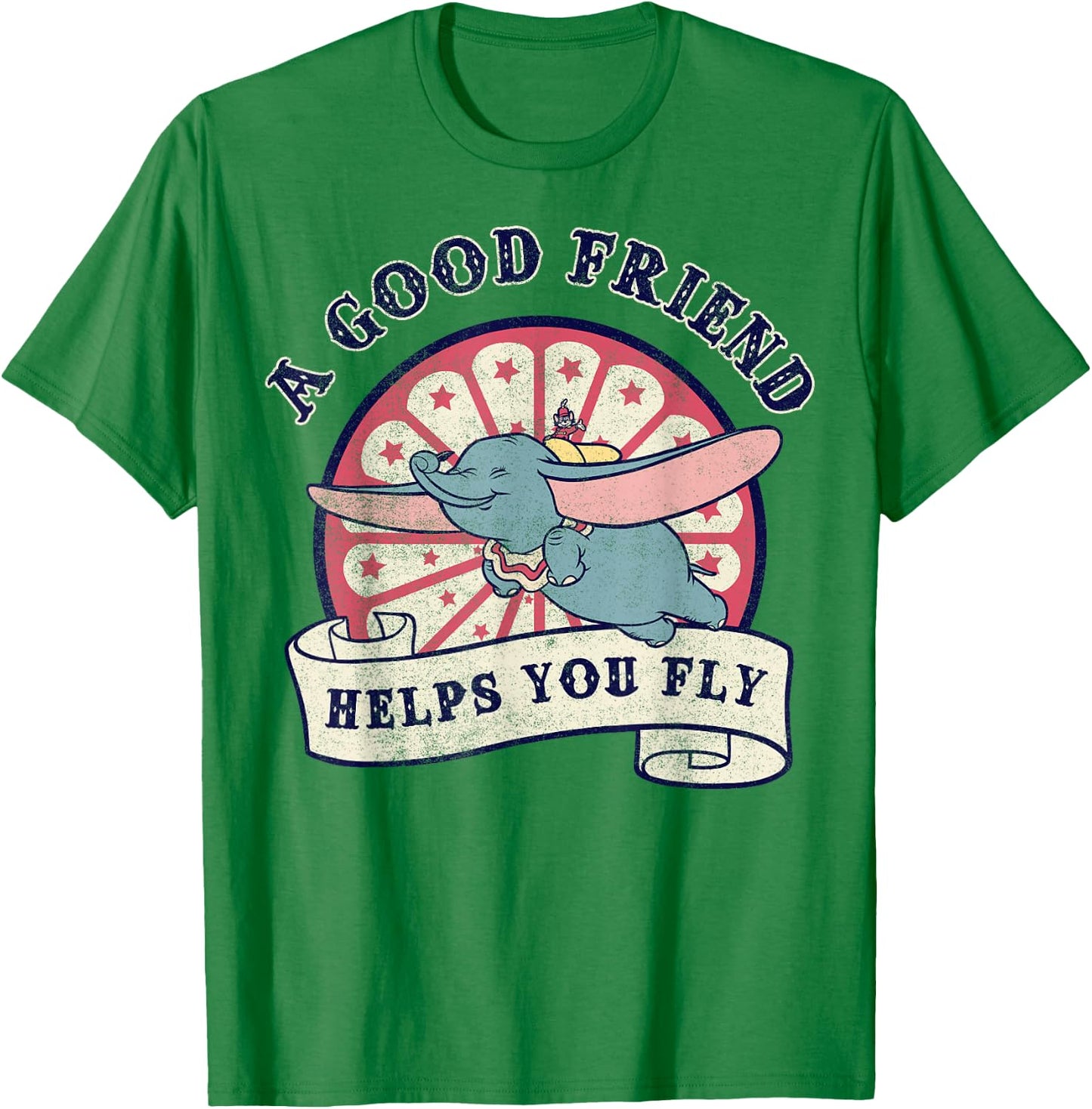 Disney Dumbo A Good Friend Helps You Fly T-Shirt - T-Shirt | Irish Green