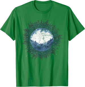 Moonlight Outdoor Wild Trees Wildlife Forest Moon Nature T-Shirt - T-Shirt | Irish Green