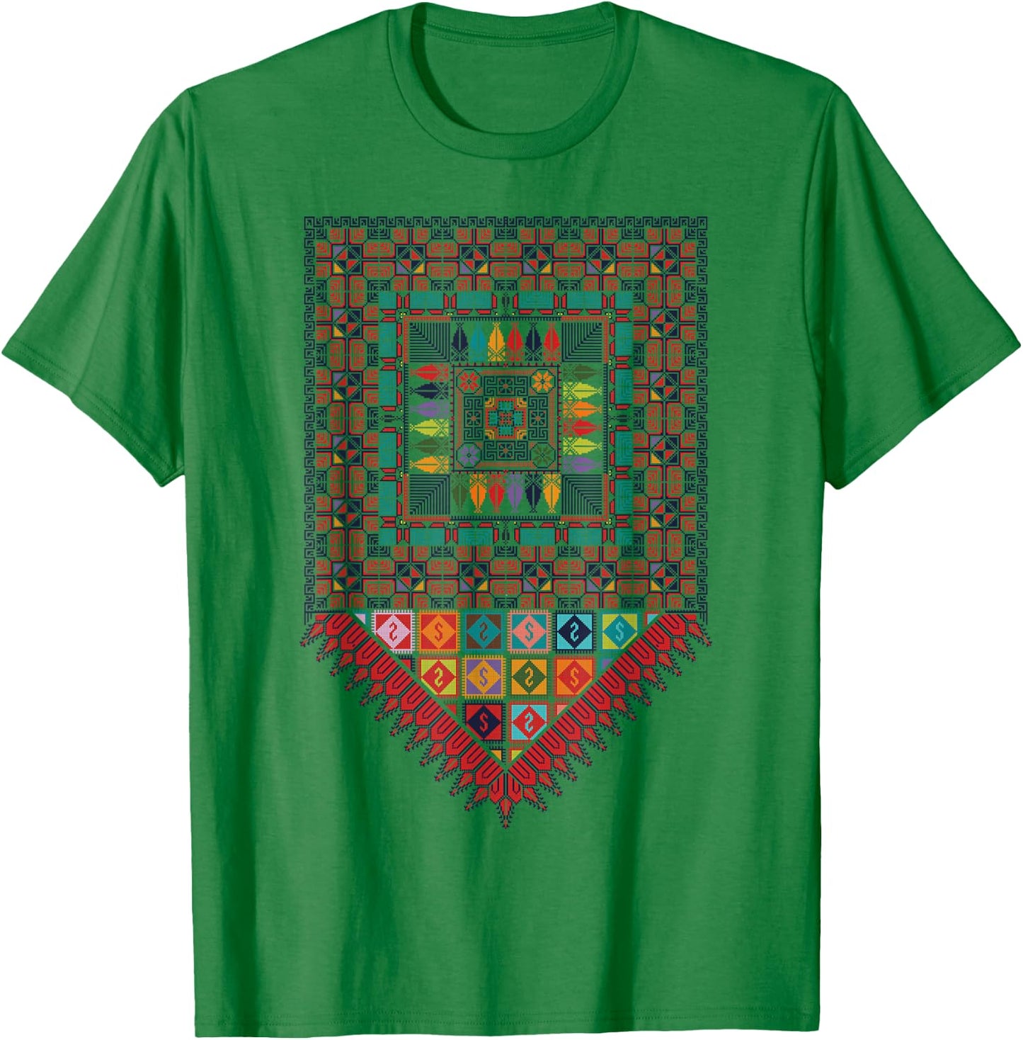 Palestine Women Arabic Girls Islamic Folklore Thobe T-Shirt - T-Shirt | Irish Green