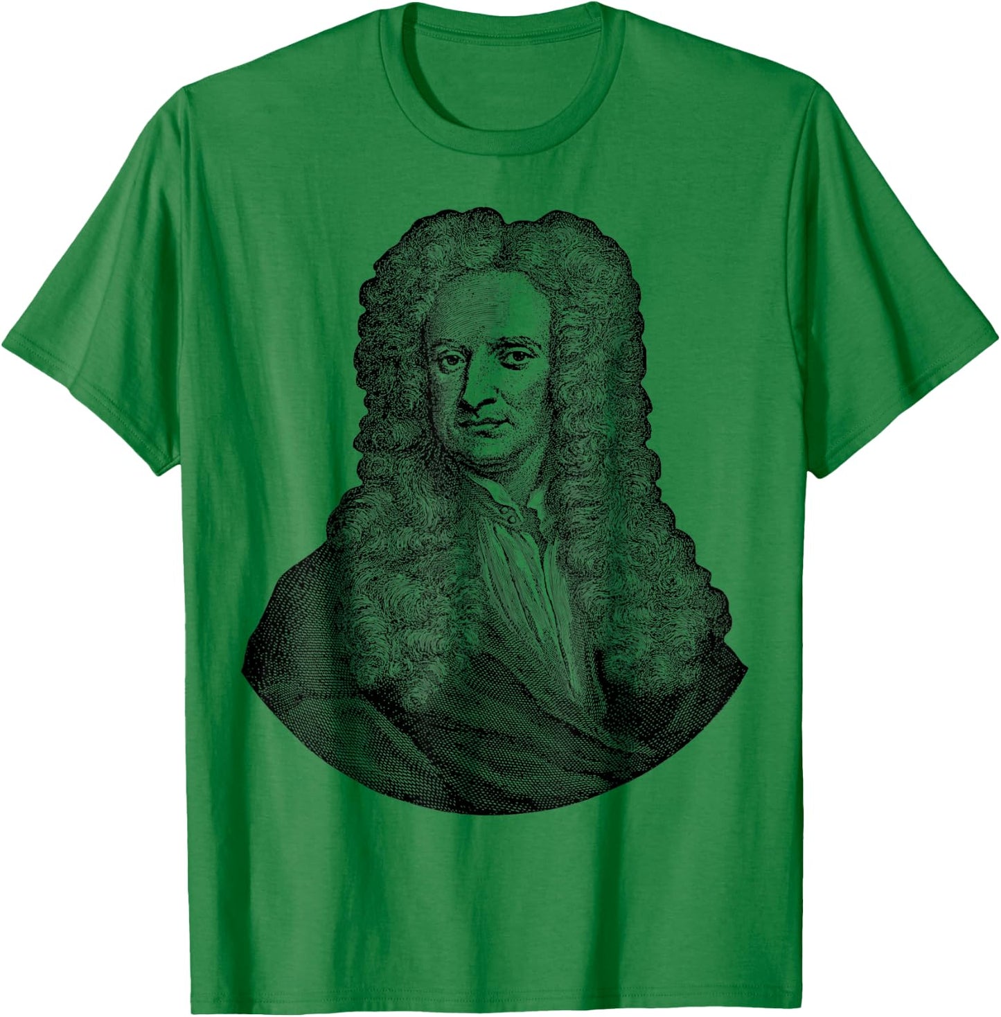 Sir Isaac Newton Face Portrait Gravity Science T-Shirt - T-Shirt | Irish Green