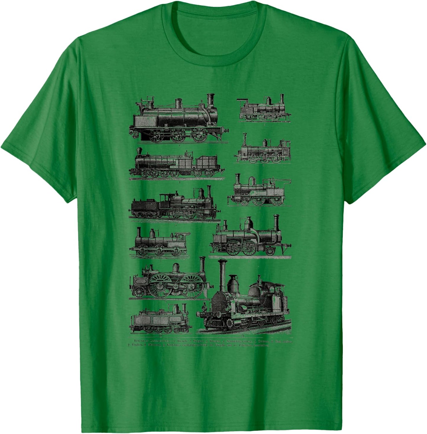 Steam Engine Train vintage Steam Train Locomotiv T-Shirt - T-Shirt | Irish Green