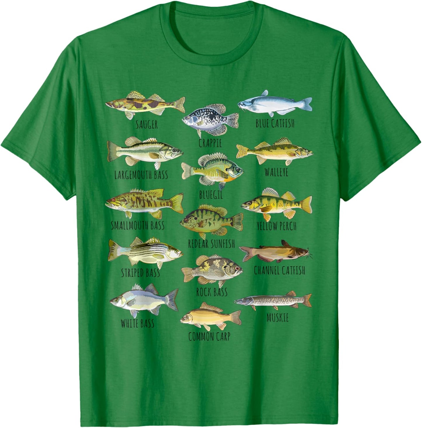 Fish Species Biology Types Of Freshwater Fish Fishing T-Shirt - T-Shirt | Irish Green