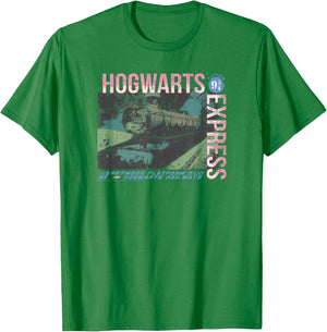 Harry Potter Hogwarts Express Vintage Poster T-Shirt - T-Shirt | Irish Green