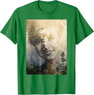 Twin Peaks Laura Double Exposed Forest Photo Graphic T-Shirt - T-Shirt | Irish Green