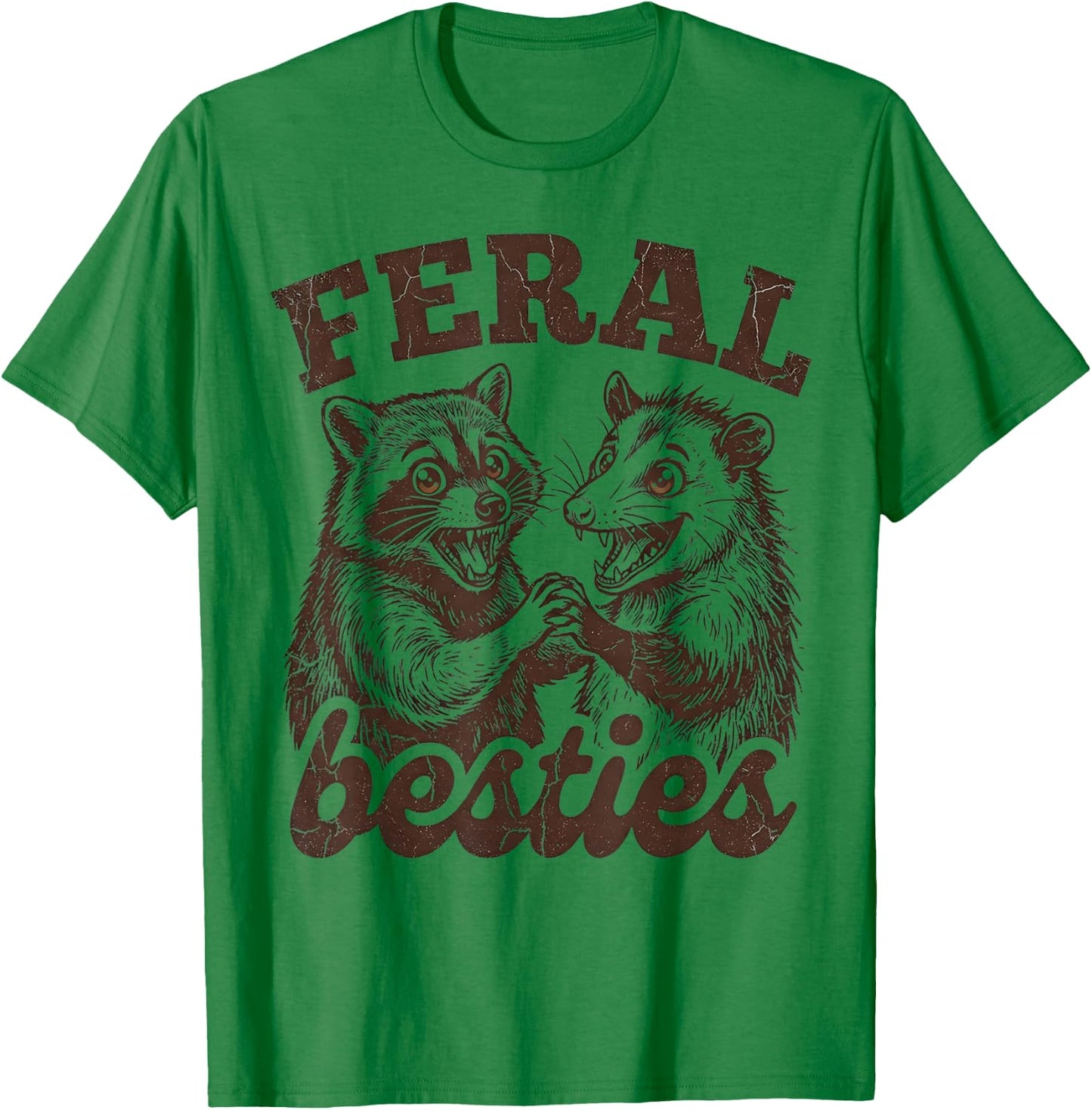 Possum Feral Besties Matching Friend Twinning Funny Friends T-Shirt - T-Shirt | Irish Green